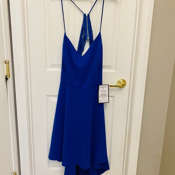 B. Darlin Plus Lace Back Hi-Low Dress Blue 24W NWT - Picture 4 of 4